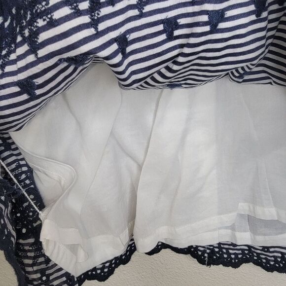 Kate Spade Blue Lawson Skirt A Line Floral Stripes Size 6 - Picture 4 of 9